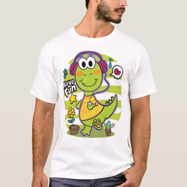 Niedlicher Dinosaurier T-Shirt (Vorderseite)