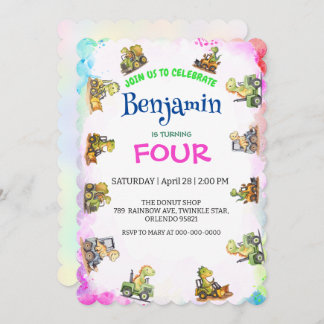 Niedlicher Dinosaurier-Traktor Rainbow B2S School 