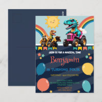 Niedlicher Dinosaurier Traktor Rainbow Ballon Birt