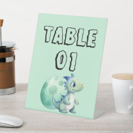 Niedlicher Dinosaurier und seine Ei-Baby-Dusche Ti Sockelschild