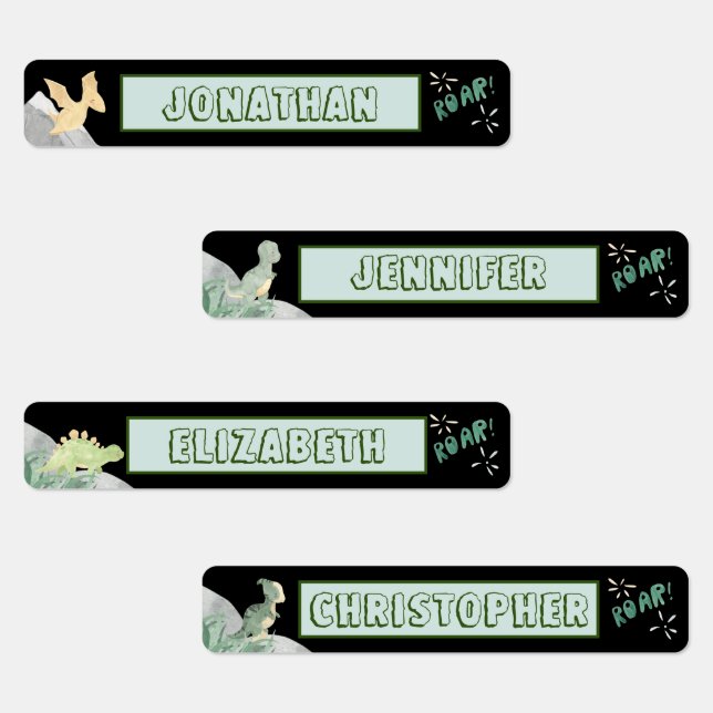 Niedlicher Dinosaurier Wasserdicht Name Set 1 Schw Etiketten (Gruppe)