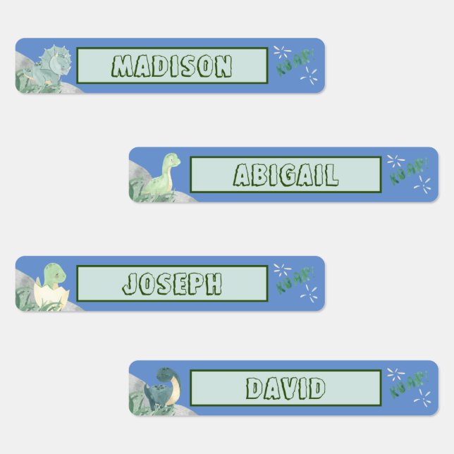 Niedlicher Dinosaurier Wassersicherer Name Set 2 L Etiketten (Gruppe)