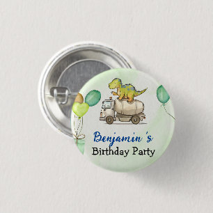 Niedlicher Dinosaurier-Zement-LKW Rainbow School G Button