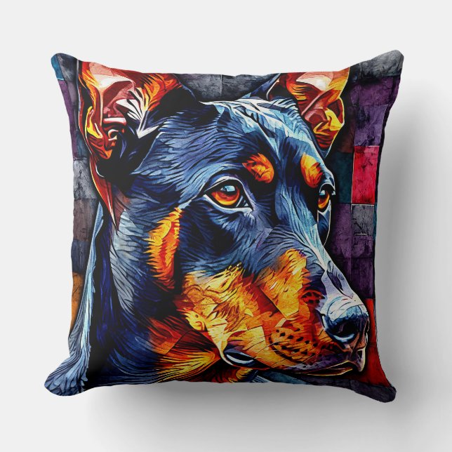Niedlicher Doberman Kissen (Vorderseite)