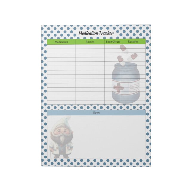 Niedlicher Doctor Gnome Mediation Tracker Notizblock (Rotiert)
