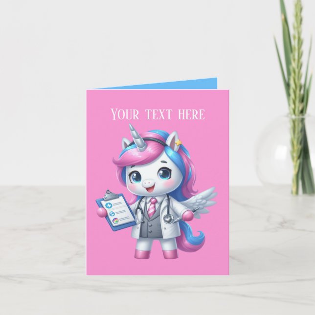 Niedlicher Doctor unicorn-Zusatz Karte (Vorderseite)
