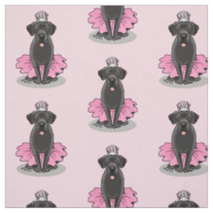 Niedlicher Dog Ballet Princess Black Labrador Retr Stoff