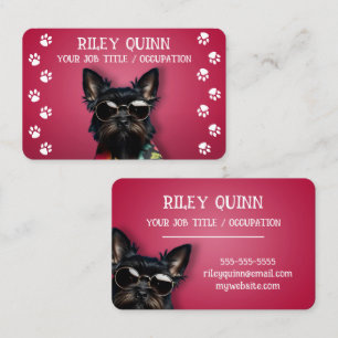 Niedlicher Dog Paw Print Border Visitenkarte