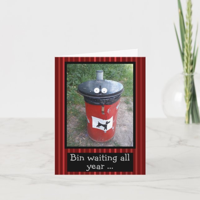 Niedlicher Dog Poo Bin! - Individuell anpassbare F Karte (Vorderseite)