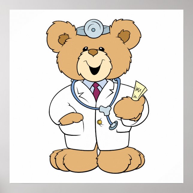 Niedlicher Doktor Teddy Bear Poster (Vorne)