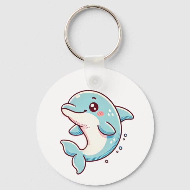 Niedlicher Dolphin-Schlüsselanhänger - Playful Oce Schlüsselanhänger (Vorderseite)