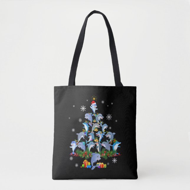 Niedlicher Dolphin Weihnachtsbaum Haustier Dolphin Tasche (Vorderseite)