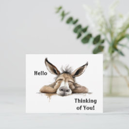 Niedlicher Donkey denkt an euch. bearbeitbar Postkarte