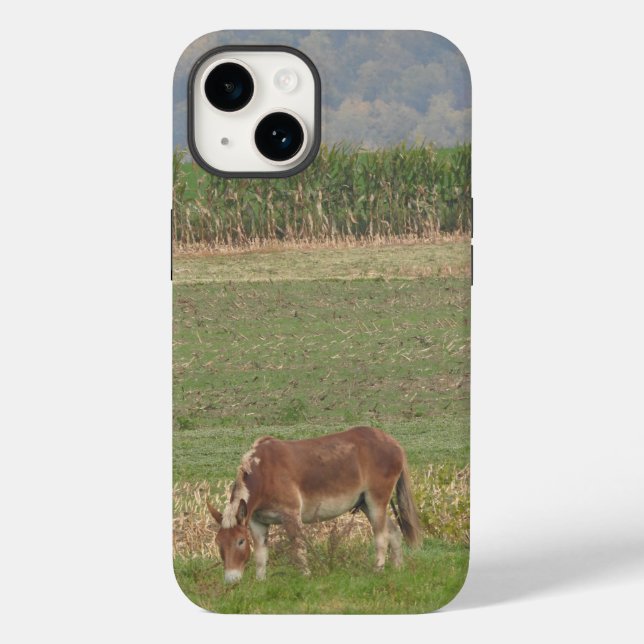 Niedlicher Donkey für die Weidewirtschaft im Gras Case-Mate iPhone 14 Hülle (Rückseite)