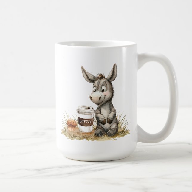 Niedlicher Donkey mit Kaffee-Tasse Kaffeetasse (Rechts)