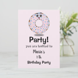 niedlicher Donut erster Geburtstag Einladung 