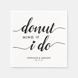 Niedlicher Donut-Gedanke, wenn ich Herz-Script-Hoc Serviette