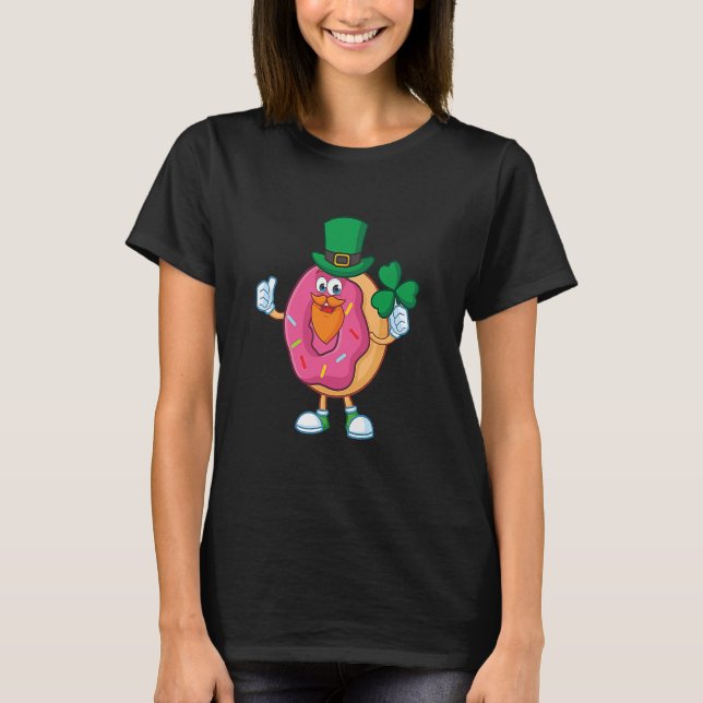 Niedlicher Donut mit grüner Hut Donut St Patricks  T-Shirt (Vorderseite)