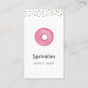 Niedlicher Donut mit Sprinklen Donut Shop Visitenk Visitenkarte