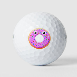 Niedlicher Donut mit Zeichnend Augen und Falten Golfball