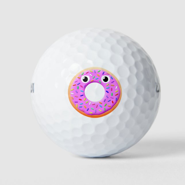 Niedlicher Donut mit Zeichnend Augen und Falten Golfball (Vorderseite)