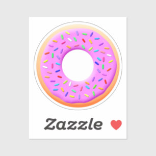 Niedlicher Donut Zeichnend mit Sprinklen Aufkleber
