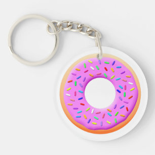Niedlicher Donut Zeichnend mit Sprinklen Schlüsselanhänger