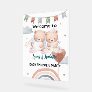 Niedlicher Doppelstar Ballon Babydusche Party Acrylschild