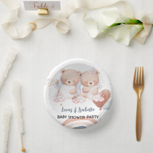 Niedlicher Doppelstar Ballon Babydusche Party Pappteller