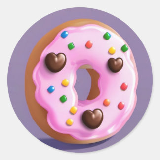 Niedlicher Doughnut Runder Aufkleber