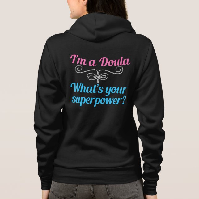 Niedlicher Doula-Superheld Hoodie (Rückseite)