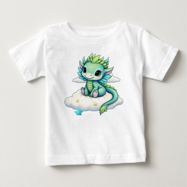 Niedlicher Drache Baby T-shirt (Vorderseite)