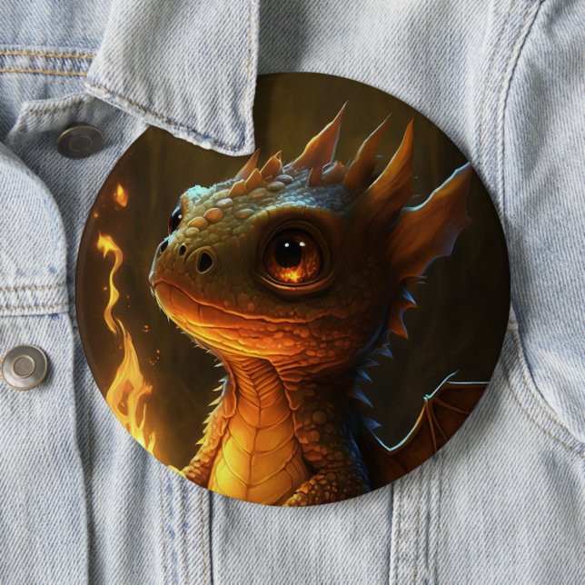 Niedlicher Drache Button (Beispiel)