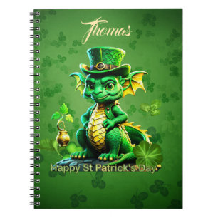 Niedlicher Drache des St. Patrick's Day Notizblock