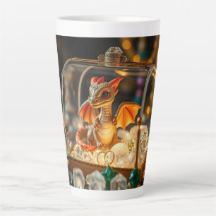 Niedlicher Drache in einer Schmuckbox Milchtasse