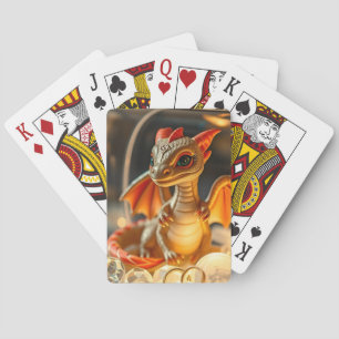 Niedlicher Drache in einer Schmuckbox Spielkarten