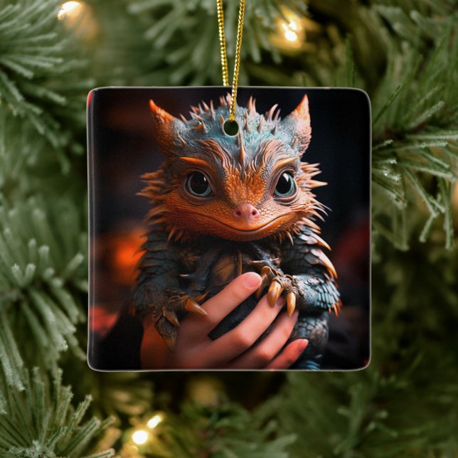 Niedlicher Drache Keramikornament (Baum)