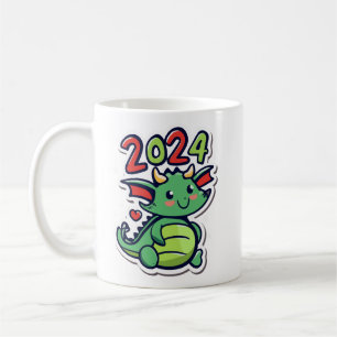 Niedlicher Drache neu geboren 2024 Kaffeetasse