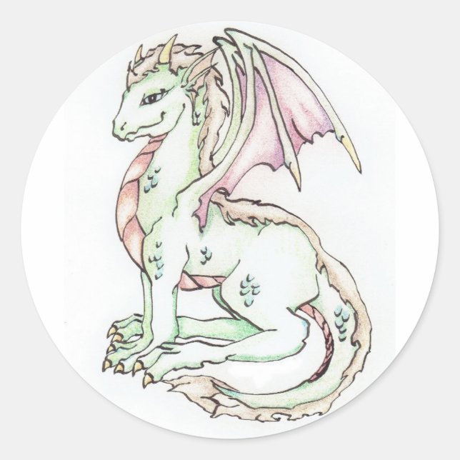 Niedlicher Drache Runder Aufkleber (Vorderseite)