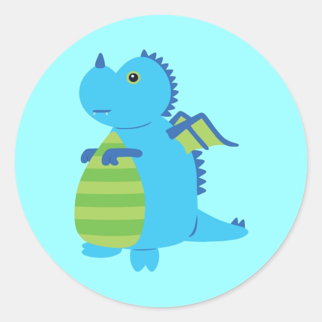 Niedlicher Drache Runder Aufkleber (Vorderseite)