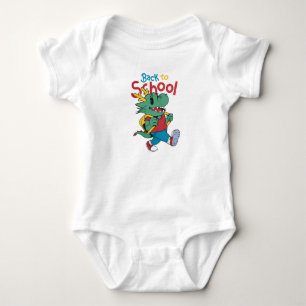 Niedlicher Drache zurück zur Kunst der Schule Baby Strampler