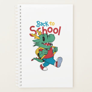 Niedlicher Drache zurück zur Kunst der Schule Planer