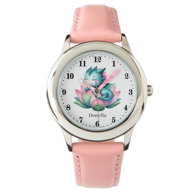 Niedlicher Drachenname Armbanduhr (Vorderseite)