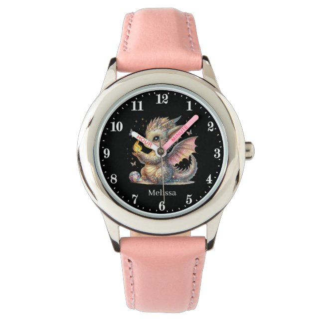 Niedlicher Drachenname Armbanduhr (Vorderseite)