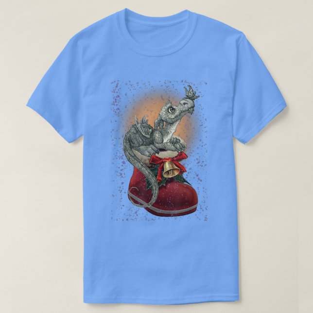 Niedlicher Dragon Butterfly Weihnachtsschnee T-Shirt (Design vorne)