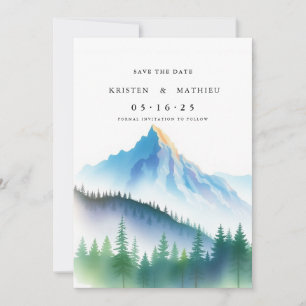 Niedlicher druckbarer Berg Save The Date
