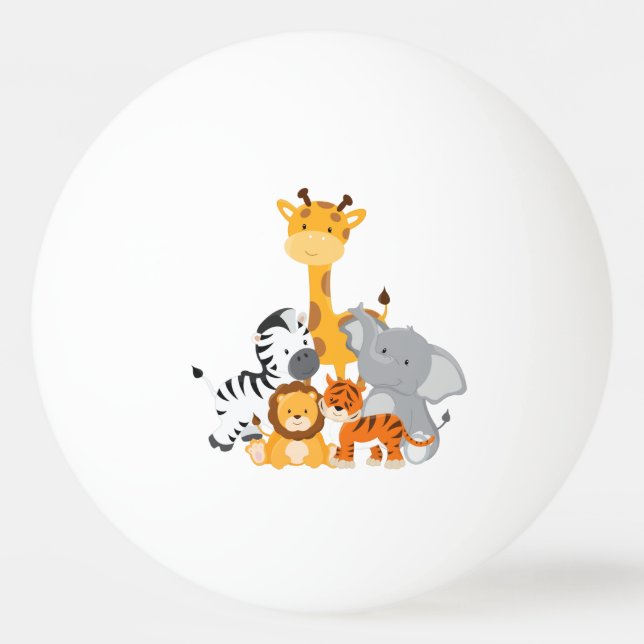 Niedlicher Dschungel-Baby-TierePing Pong Ball Tischtennisball (Vorderseite)