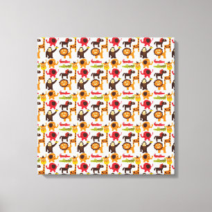 Niedlicher Dschungel Dorf Safari Leinwanddruck