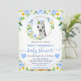 Niedlicher Dschungel Zebra Babydusche Einladung