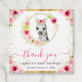 Niedlicher Dschungel Zebra BläsernBaby Dusche Geschenkanhänger